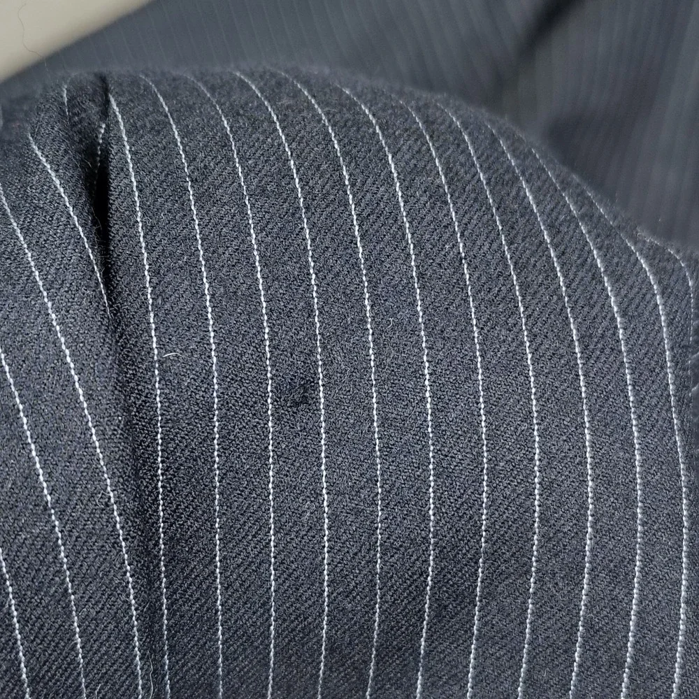 Yves Saint Laurent Blazer Men 36 Navy Pinstripe 2 Button Vented Classic Coat